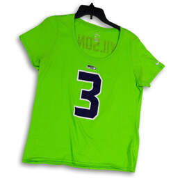 Womens Green Seattle Seahawks Russell Wilson #3 Seattle T-Shirt Size Large
