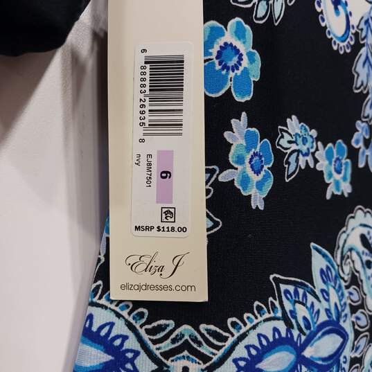 Eliza J Women's Paisley Print Elbow Sleeve Shift Dress Size 6 NWT image number 6