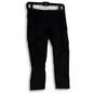Womens Black Elastic Waist Zipper Pocket Pull-On Cropped Leggings Size S image number 1