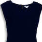 Womens Blue Cap Sleeve Side Slit Knee Length Back Zip Sheath Dress Size XS image number 3