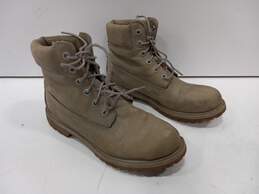 Timberland Grey Leather Waterproof Lace-Up Boots Size 9M
