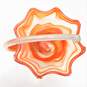 Murano Style Hand Blown Glass Art Red Swirl Basket image number 6