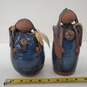 Val Knight Studio Handmade Pottery Women Blue Matched Pair Figurines Sculptures image number 1