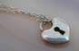 Tiffany & Co 925 Heart Lock Keyhole Pendant Cable Chain Necklace 2.3g image number 4