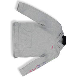 Girls Gray Long Sleeve Front Kangaroo Pockets Pullover Hoodie Size Large