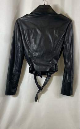 NWT Bebe Womens Black Leather Long Sleeve Full-Zip Short Motorcycle Jacket Sz S alternative image