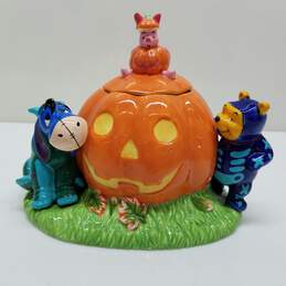 Vintage 1998 Disney Store Halloween Cookie Jar Pooh Piglet Eeyore in Costumes