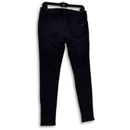 NWT Womens Blue Denim Dark Wash Zipper Pocket Skinny Leg Jeans Size 29 alternative image