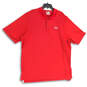 Mens Red Headgear Spread Collar Short Sleeve Loose Fit Polo Shirt Size 3XL image number 1