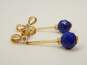 14K Yellow Gold 0.51 CTTW Diamond & Lapis Bow Drop Earrings 6.7g image number 3