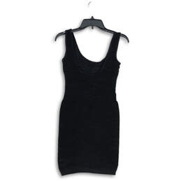 Womens Black Scoop Neck Sleeveless Pullover Bodycon Dress Size Small alternative image