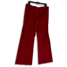 Womens Red Flat Front Straight Leg Regular Fit Comfort Ankle Pants Size 12 alternative image