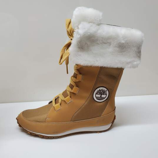 Timberland Grammercy Size 7M Leather Tall Lace Up Fur Lined Winter Snow Boots image number 2