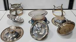 Bundle of Assorted Silver Platted Dishware