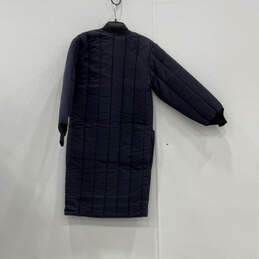 Womens Blue Frock Liner Long Sleeve Front Pocket Long Puffer Coat Size S alternative image