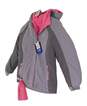 NWT Girls Gray Hooded Long Sleeve Zipped Pockets Puffer Hat Jacket Size 14/16 image number 4