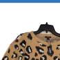 NWT Express Womens Brown Animal Print Long Sleeve Pullover Sweater Size SP image number 3