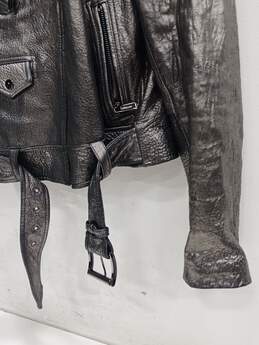 Michael Kors Women's Metallic Leather Moto Jacket Size M alternative image