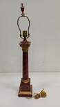 Vintage Red/Bronze Pillar Table Lamp image number 2