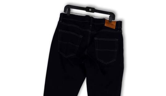 Mens Black Denim Dark Wash Stretch Pockets Straight Leg Jeans Size 33x30 image number 3