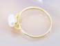 14K Yellow Gold Pearl Toi Et Moi Ring 1.7g image number 3