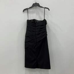 Womens Black Strapless Back Zip Short Cocktail Mini Dress Size 4 alternative image