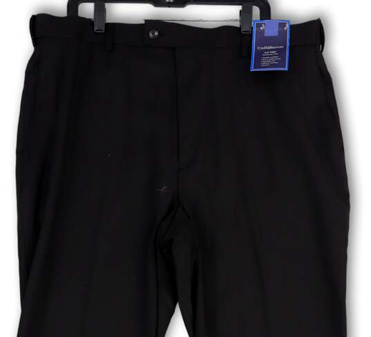 NWT Mens Black Flat Front Slash Pocket Straight Leg Dress Pants Size 40X30 image number 3