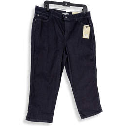 NWT Womens Blue Dark Wash Pockets Regular Fit Denim Straight Jeans Size 14