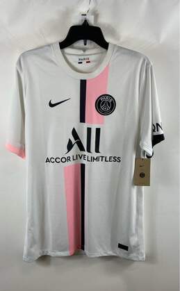 NWT Nike Unisex Adults White Paris Saint-Germain Soccer Pullover Jersey Size L