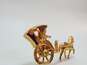 Vintage Coro Gold Tone Honeymoon Heart Cut Out Carriage Buggy Coach & Horse Brooch 10.6g image number 4