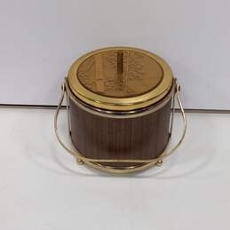 Vintage Ernest Sohn Gold Leaf Bamboo Ice Bucket w/Lid alternative image