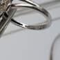 Sterling Crystal 18" Necklace Bracelet Earrings Sz 8 3/4 Ring Bundle 5pcs 14.0g image number 5