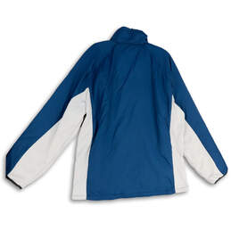 NWT Mens Blue White Mock Neck Long Sleeve Full-Zip Jacket Size X-Large alternative image
