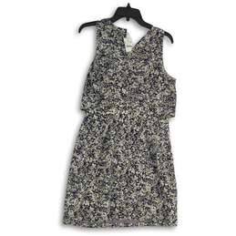 NWT J. Crew Womens Black White Floral Sleeveless Back Zip A-Line Dress Size 4 alternative image