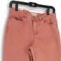 Womens Pink Light Wash Stretch Pockets Tapered Leg Ankle Jeans Size 8 image number 3