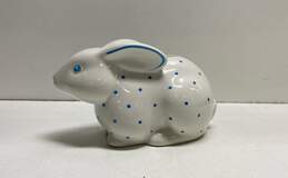 Tiffany & Co Blue Polka dot Ceramic Bunny Hand Painted 8in Long Bank
