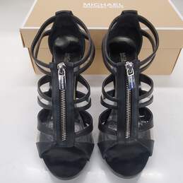 MICHAEL Michael Kors Berkley T Strap Leather Black Women's Heel Size 7.5M alternative image