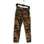 Womens Green Pink Camouflage High Waist Front Pocket Ankle Leggings Size S image number 1