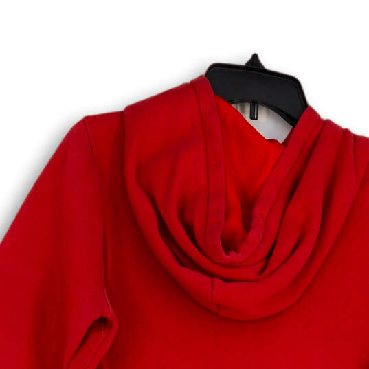 Mens Red Logo Kangaroo Pockets Long Sleeve Pullover Hoodie Size Medium image number 4