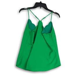 NWT Womens Green Scalloped Neck Spaghetti Strap Pullover Camisole Top Sz 2 alternative image