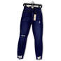NWT Womens Blue Denim Distressed High Rise Skinny Leg Ankle Jeans Size 25 image number 1