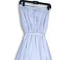 Guess Womens White Strapless Tie Waist Pleated Long Maxi Dress Size M image number 3