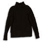Mens Brown Cable-Knit Turtle Neck Long Sleeve Pullover Sweater Size Large image number 2