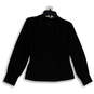 Womens Black Long Band Sleeve Surplice Neck Pullover Blouse Top Size 6 image number 1