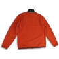 Mens Orange Quilted Crewneck Long Sleeve Pullover Sweatshirt Size Large image number 2