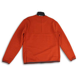 Mens Orange Quilted Crewneck Long Sleeve Pullover Sweatshirt Size Large alternative image