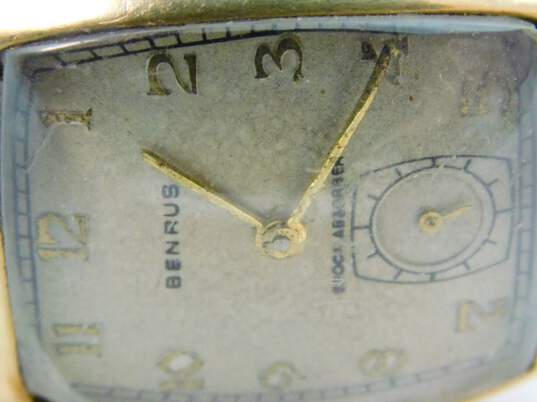 Men's Vintage Benrus 14K Gold Case 17 Jewels Shock Absorber Wrist Watch 42.0g image number 4