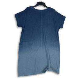 NWT J. Jill Fit Womens Blue Ombre Short Sleeve V-Neck Shift Dress Size Large alternative image