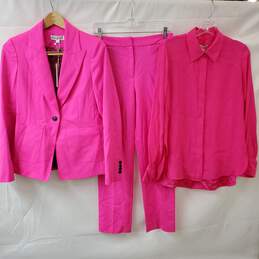 ARGENT Supermajority Bright Pink Blazer Shirt Pants Suit Sz 4 NWT