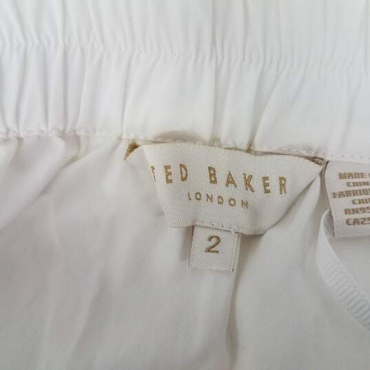 NWT Ted Baker London WM's Cut-Out Shoulder Cotton White Top Size 2 image number 4